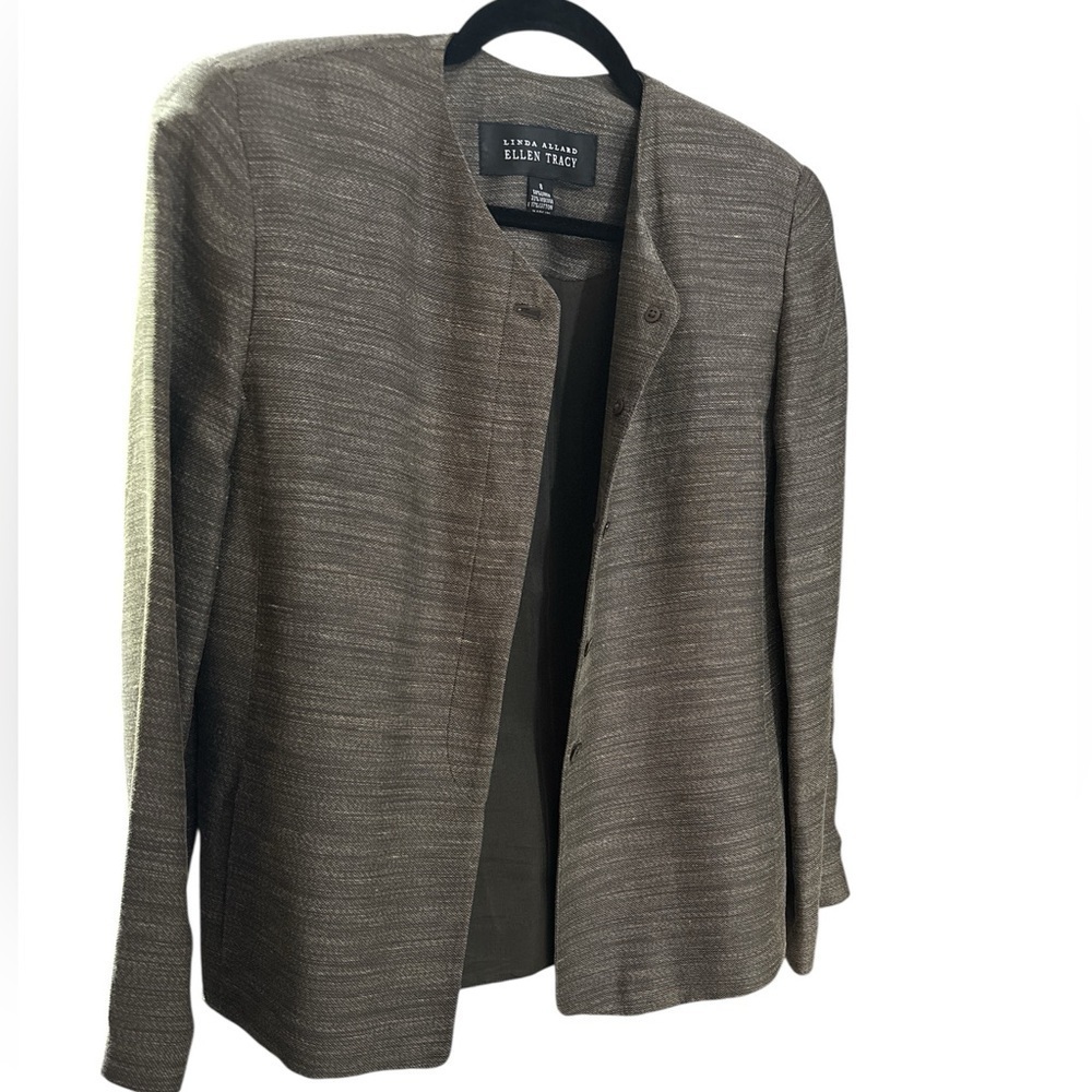 Ellen Tracy Textured Brown Blazer